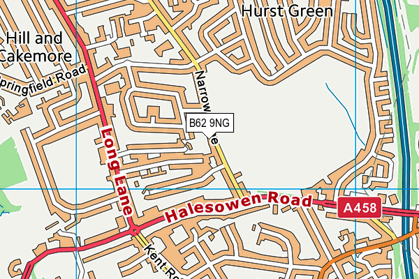 B62 9NG map - OS VectorMap District (Ordnance Survey)