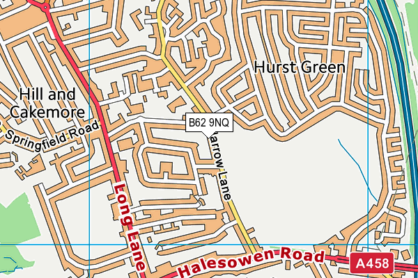 B62 9NQ map - OS VectorMap District (Ordnance Survey)