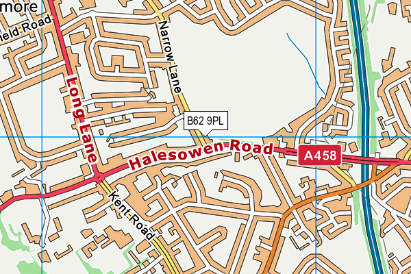 B62 9PL map - OS VectorMap District (Ordnance Survey)