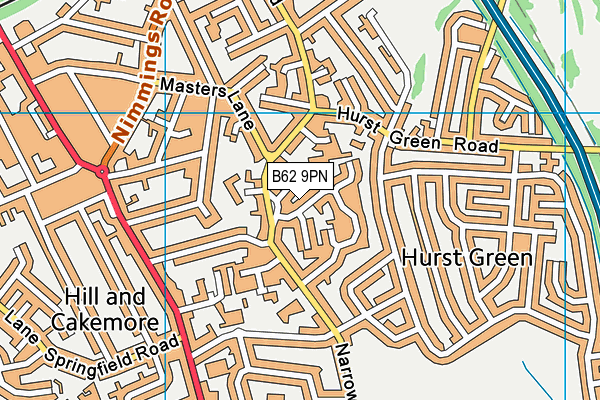 B62 9PN map - OS VectorMap District (Ordnance Survey)