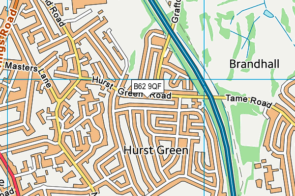 B62 9QF map - OS VectorMap District (Ordnance Survey)