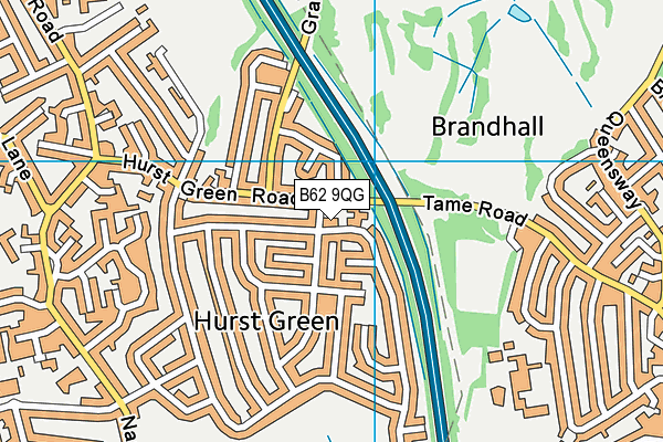 B62 9QG map - OS VectorMap District (Ordnance Survey)