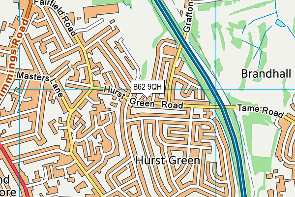 B62 9QH map - OS VectorMap District (Ordnance Survey)