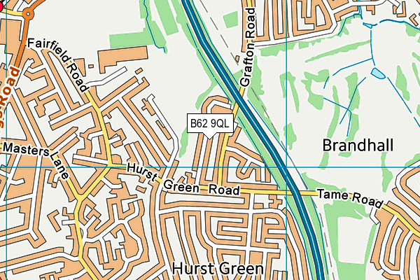 B62 9QL map - OS VectorMap District (Ordnance Survey)