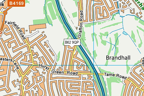 B62 9QP map - OS VectorMap District (Ordnance Survey)