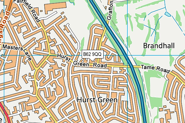 B62 9QQ map - OS VectorMap District (Ordnance Survey)