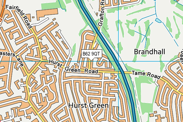 B62 9QT map - OS VectorMap District (Ordnance Survey)
