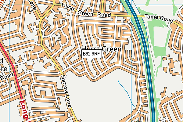 B62 9RF map - OS VectorMap District (Ordnance Survey)