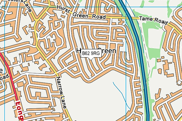 B62 9RG map - OS VectorMap District (Ordnance Survey)