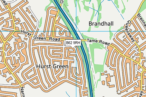 B62 9RH map - OS VectorMap District (Ordnance Survey)