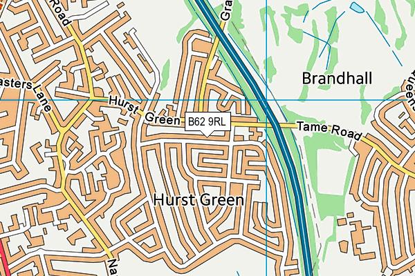 B62 9RL map - OS VectorMap District (Ordnance Survey)