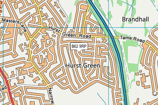 B62 9RP map - OS VectorMap District (Ordnance Survey)