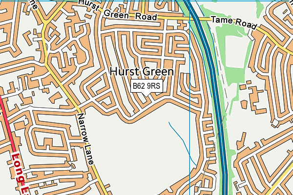 B62 9RS map - OS VectorMap District (Ordnance Survey)