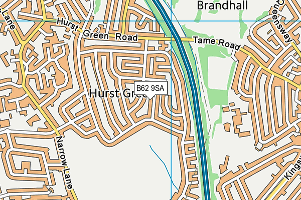 B62 9SA map - OS VectorMap District (Ordnance Survey)