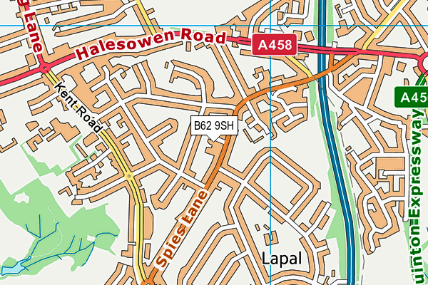 B62 9SH map - OS VectorMap District (Ordnance Survey)