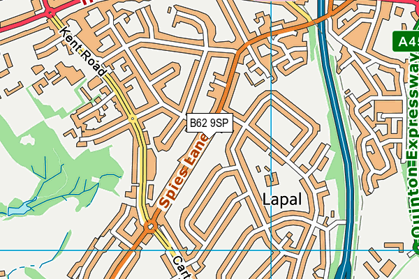 B62 9SP map - OS VectorMap District (Ordnance Survey)