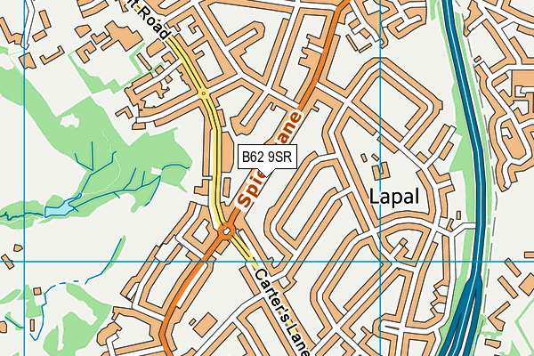B62 9SR map - OS VectorMap District (Ordnance Survey)