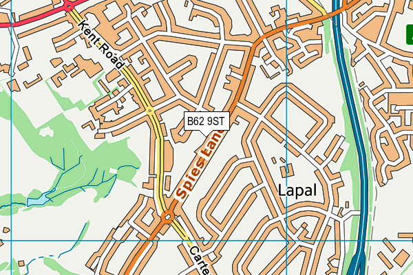 B62 9ST map - OS VectorMap District (Ordnance Survey)
