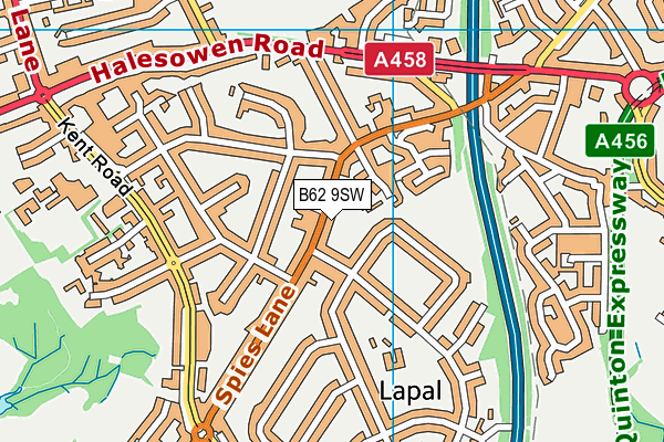 B62 9SW map - OS VectorMap District (Ordnance Survey)