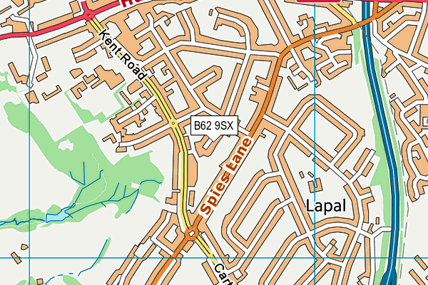 B62 9SX map - OS VectorMap District (Ordnance Survey)