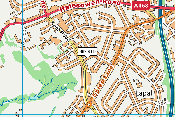 B62 9TD map - OS VectorMap District (Ordnance Survey)