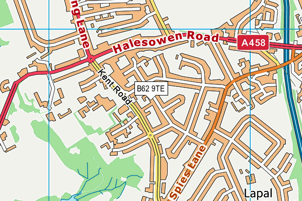 B62 9TE map - OS VectorMap District (Ordnance Survey)