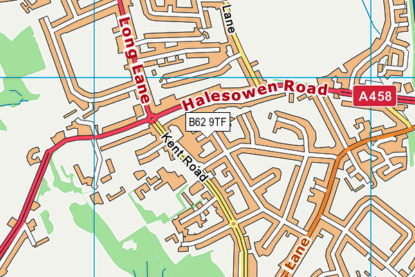 B62 9TF map - OS VectorMap District (Ordnance Survey)