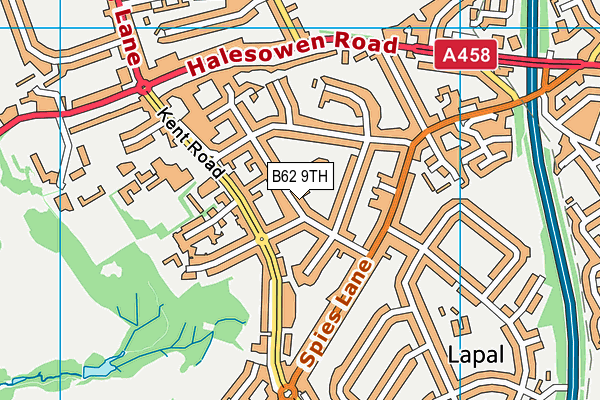 B62 9TH map - OS VectorMap District (Ordnance Survey)