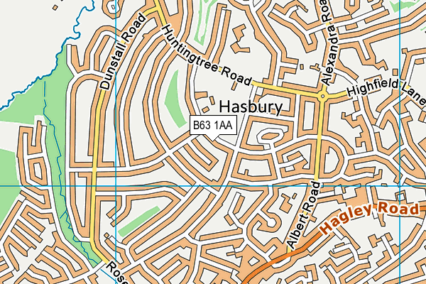 B63 1AA map - OS VectorMap District (Ordnance Survey)