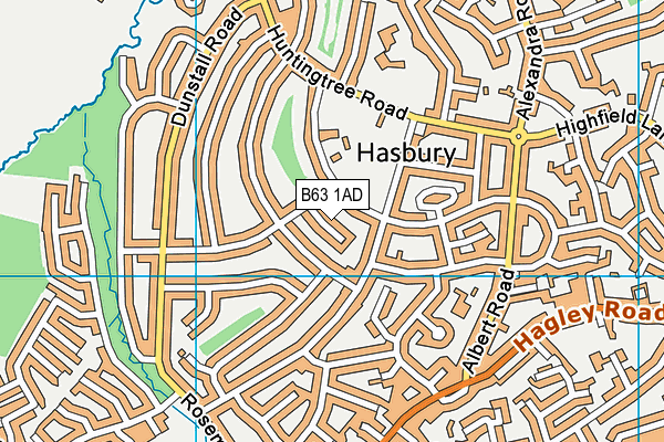 B63 1AD map - OS VectorMap District (Ordnance Survey)