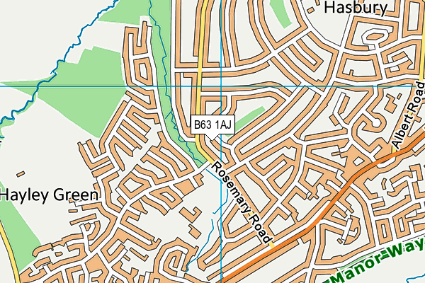 B63 1AJ map - OS VectorMap District (Ordnance Survey)