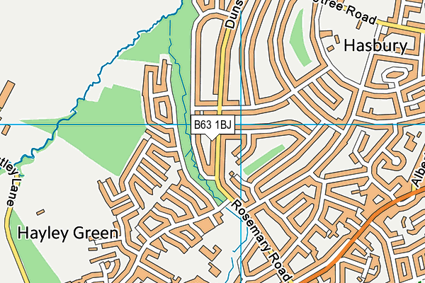 B63 1BJ map - OS VectorMap District (Ordnance Survey)