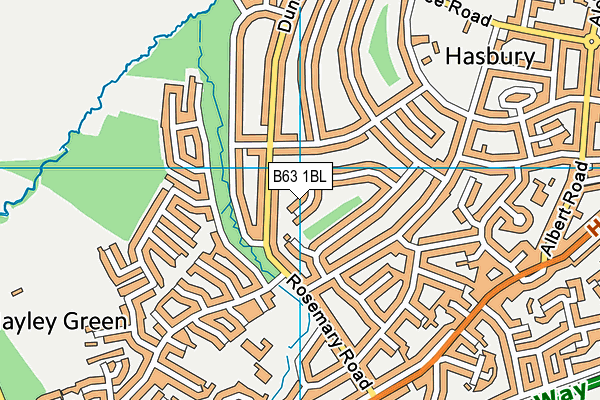 B63 1BL map - OS VectorMap District (Ordnance Survey)