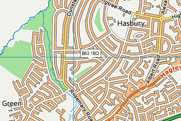 B63 1BQ map - OS VectorMap District (Ordnance Survey)