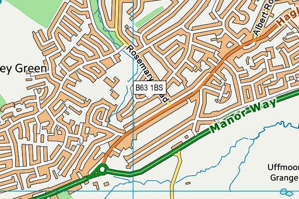 B63 1BS map - OS VectorMap District (Ordnance Survey)