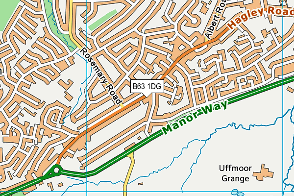 B63 1DG map - OS VectorMap District (Ordnance Survey)