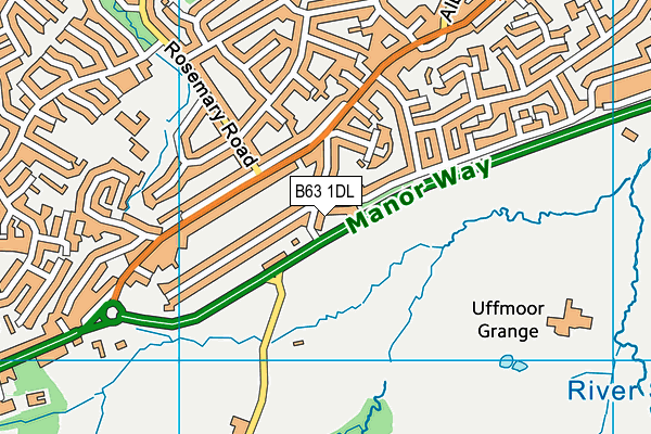 B63 1DL map - OS VectorMap District (Ordnance Survey)