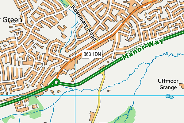 B63 1DN map - OS VectorMap District (Ordnance Survey)