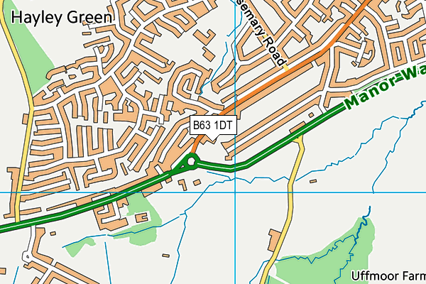 B63 1DT map - OS VectorMap District (Ordnance Survey)