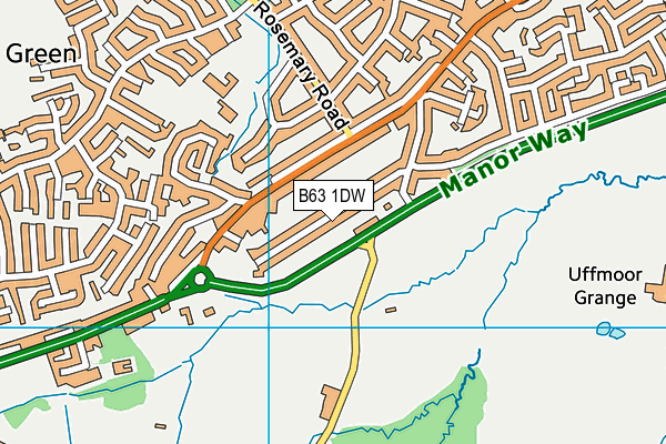 B63 1DW map - OS VectorMap District (Ordnance Survey)