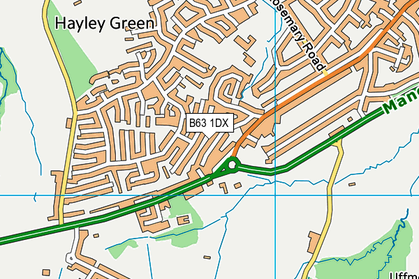 B63 1DX map - OS VectorMap District (Ordnance Survey)