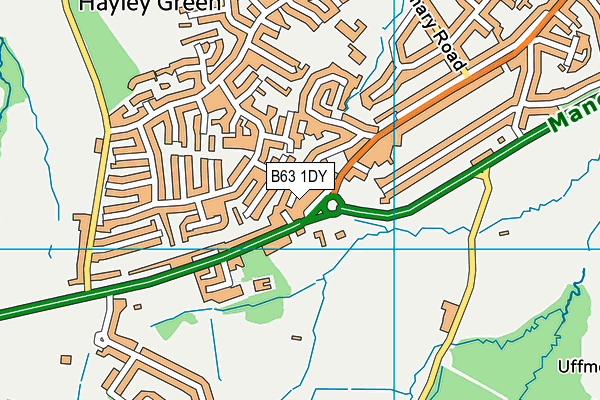 B63 1DY map - OS VectorMap District (Ordnance Survey)