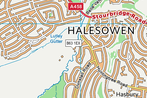 B63 1EX map - OS VectorMap District (Ordnance Survey)