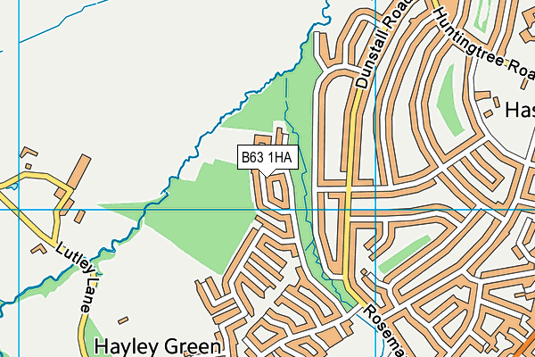 B63 1HA map - OS VectorMap District (Ordnance Survey)