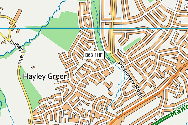 B63 1HF map - OS VectorMap District (Ordnance Survey)