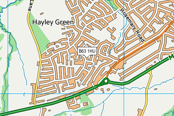 B63 1HU map - OS VectorMap District (Ordnance Survey)