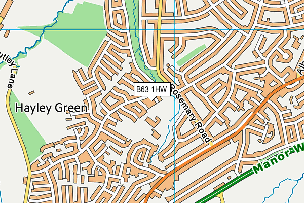 B63 1HW map - OS VectorMap District (Ordnance Survey)