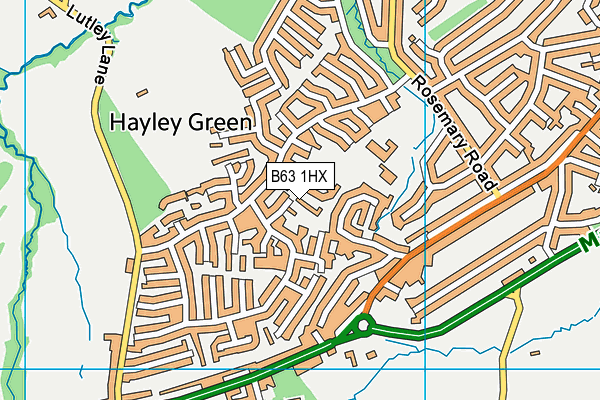 B63 1HX map - OS VectorMap District (Ordnance Survey)