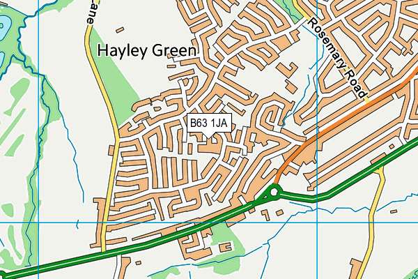 B63 1JA map - OS VectorMap District (Ordnance Survey)