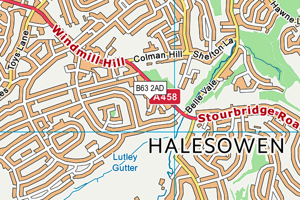 B63 2AD map - OS VectorMap District (Ordnance Survey)